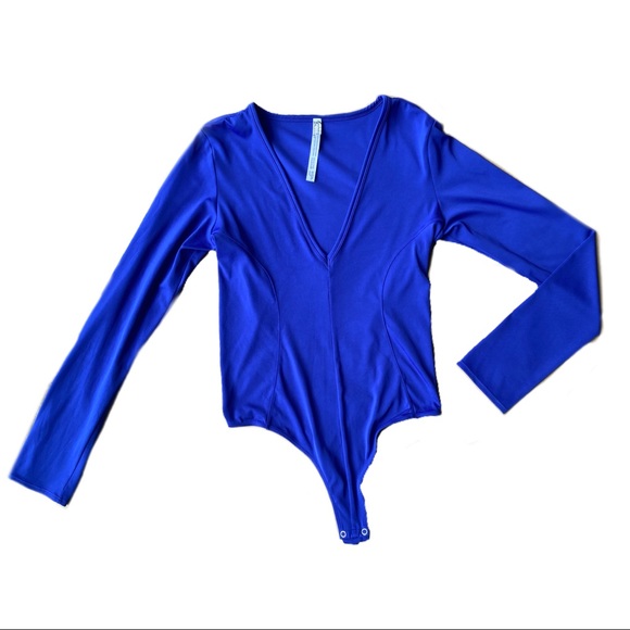 Free People Tops - Intimately Free People Blue Long Sleeve Bodysuit